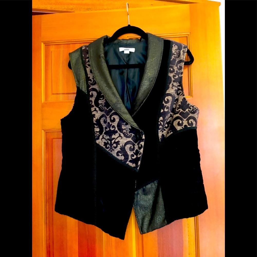 Velvet and Jacquard vest Coldwater Creek